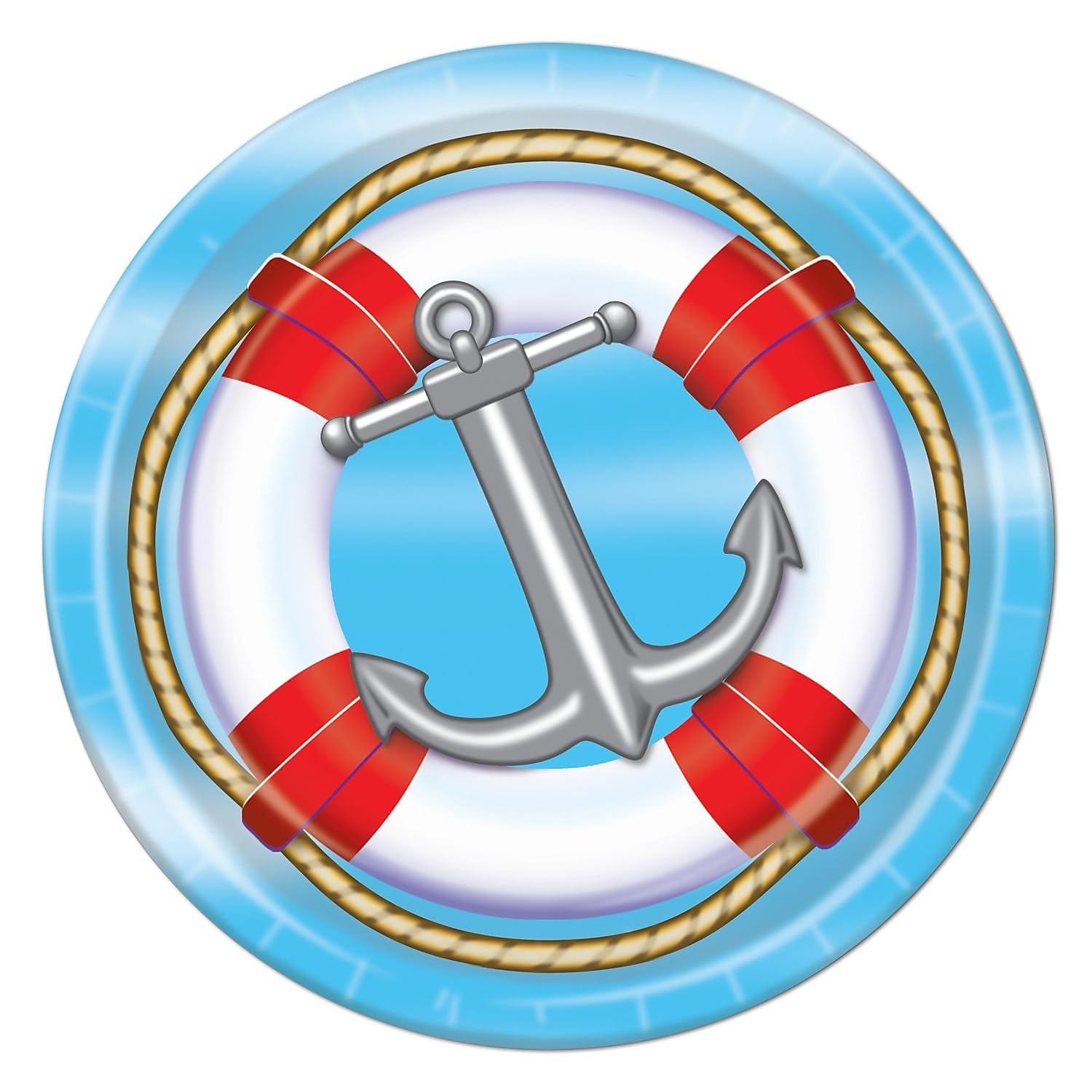 Beistle 24-Pack Nautical Themed Party Plates for Birthday, Baby Shower & Summer Events – Premium Paper Plates (58021) – Perfect for Beach, Pool & Nautical Theme Parties