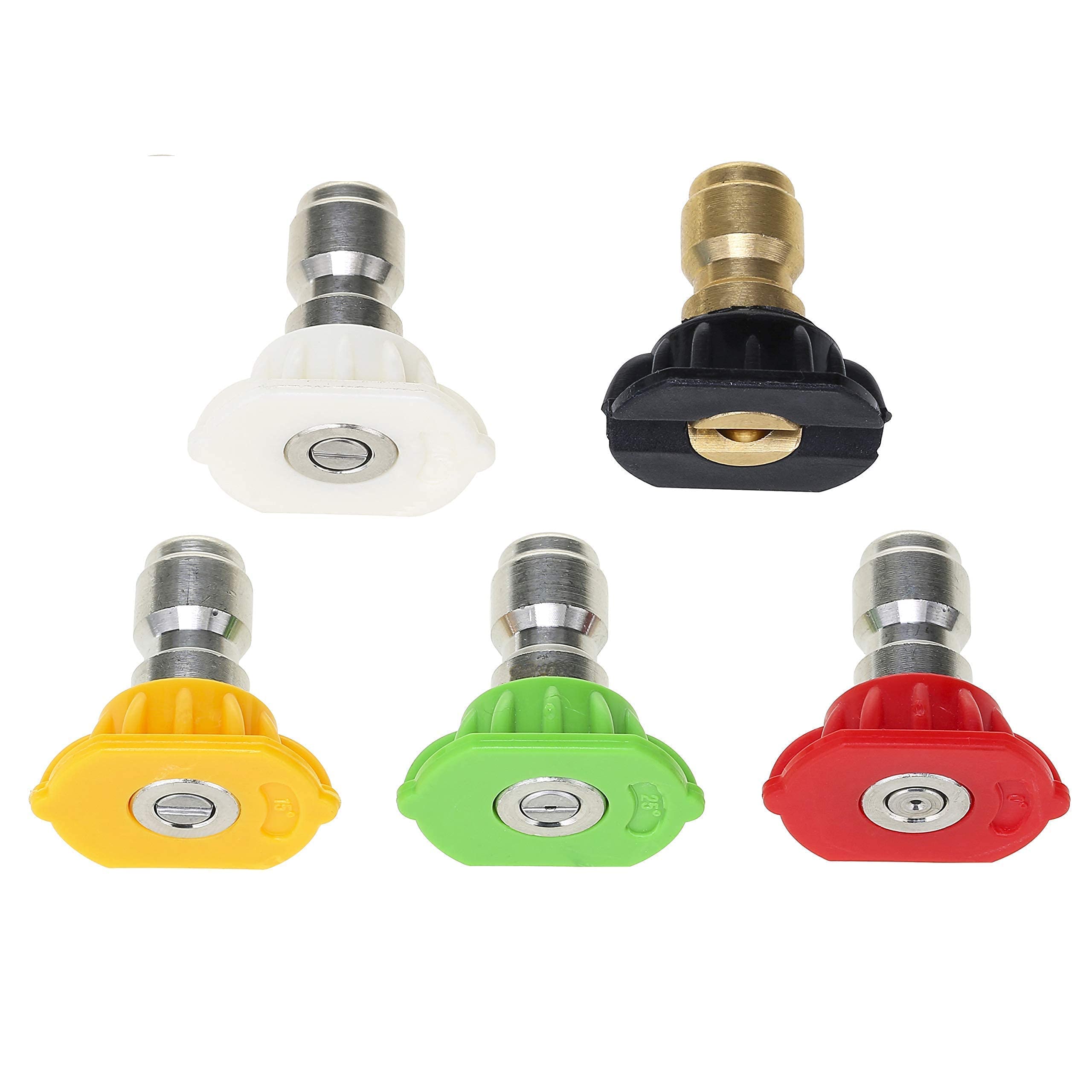 High Pressure Washer Nozzle Tips Set with Holder - 5 Spray Patterns for Car Washing, Deck Cleaning & Home Maintenance