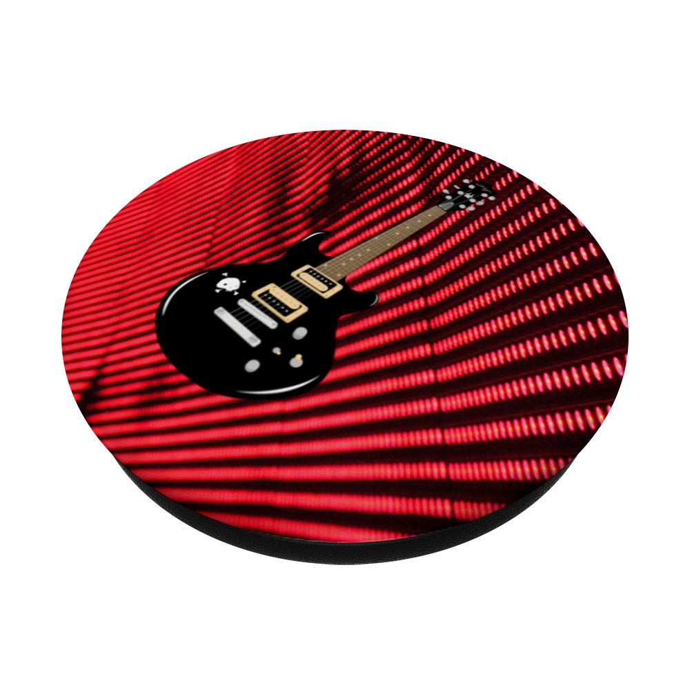 Black Electric Guitar with Rock Star Red LED Lights - Perfect for Stage Performances, Concerts & Home Practice