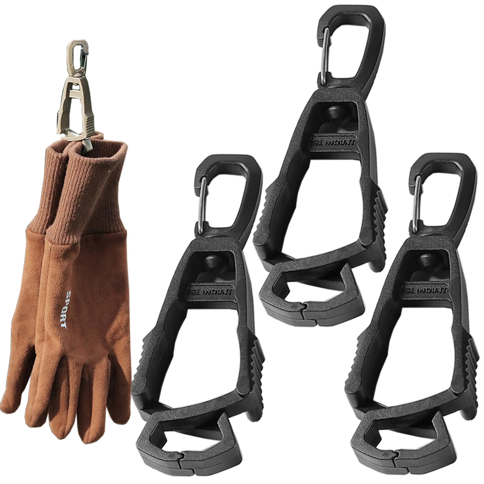 3pcs Work Glove Clips for Duty Belt - Construction & Outdoor Use