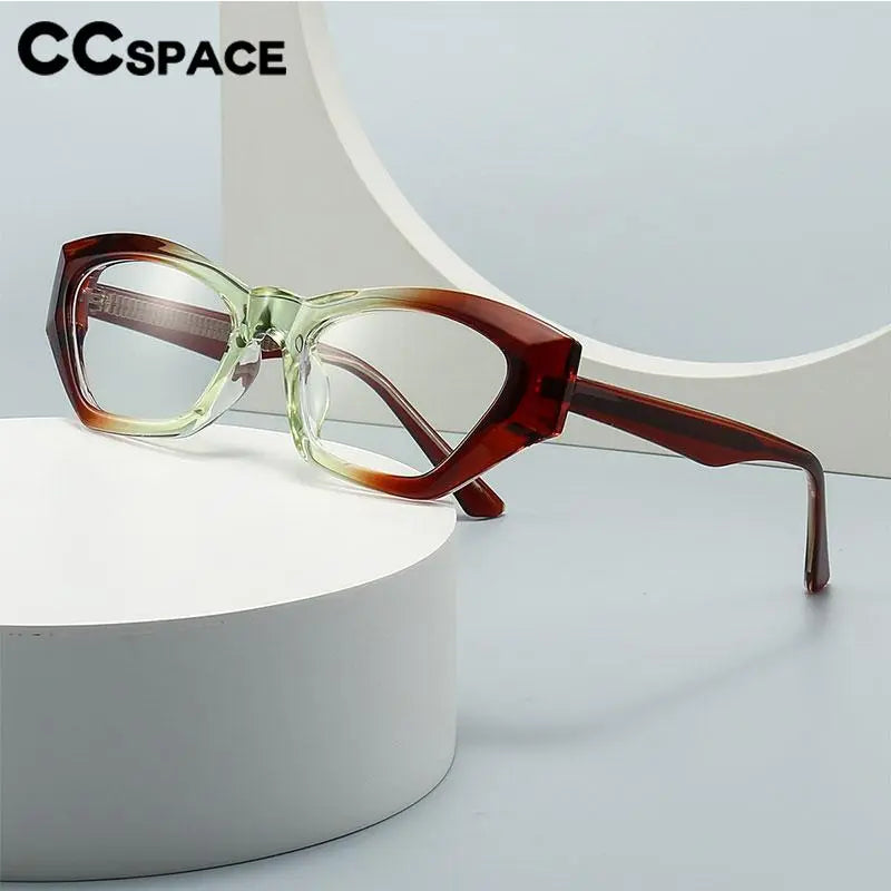 CCspace Unisex Full Rim Cat Eye Titanium Eyeglasses Frame - Lightweight TR90 Material (Model 56842) - Perfect for Reading, Work & Fashion Accessories