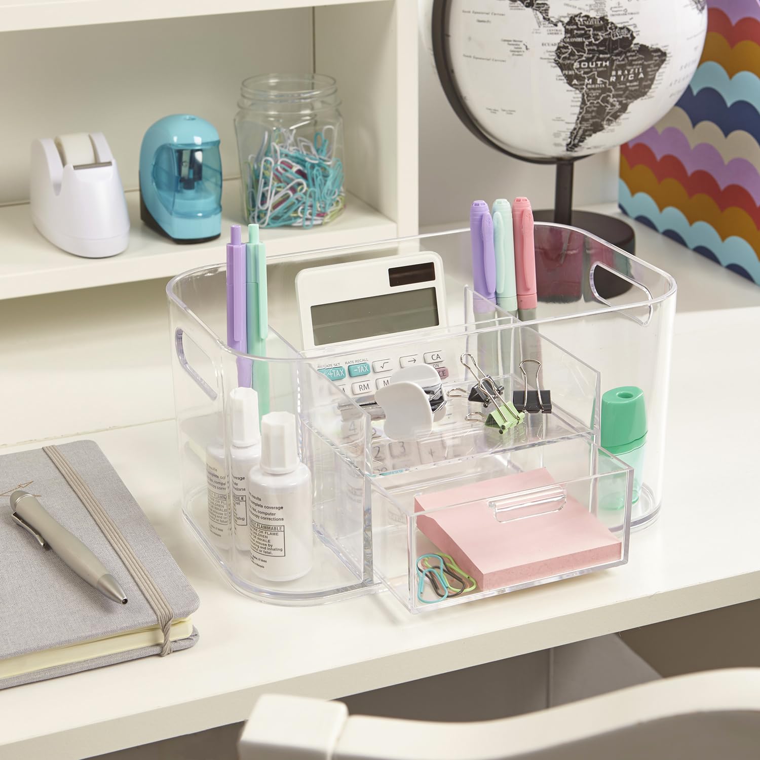 STORi Bliss Clear Makeup Organizer for Countertop - 3-Tier Cosmetic Storage with Brush Holder & Nail Polish Organizer | Bathroom Vanity Organizer | Made in USA | Perfect for Makeup Lovers & Beauty Professionals