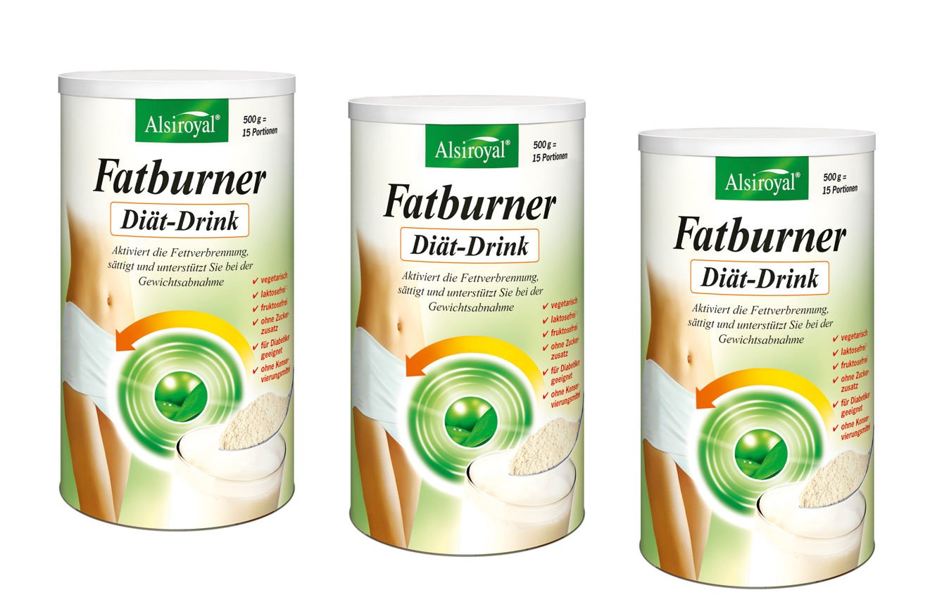 ALSIROYAL Fat Burner Diet Drink Powder - 3 x 500g for Weight Loss & Metabolism Boost | Perfect for Meal Replacement & Fitness Goals