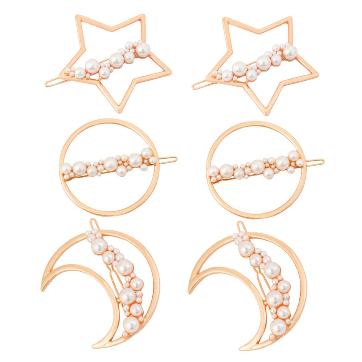 Beavorty 6pcs Pearl Hair Clips for Women - Elegant Bridesmaid Hair Barrettes, Bobby Pins & Hair Accessories for Weddings, Parties & Special Occasions