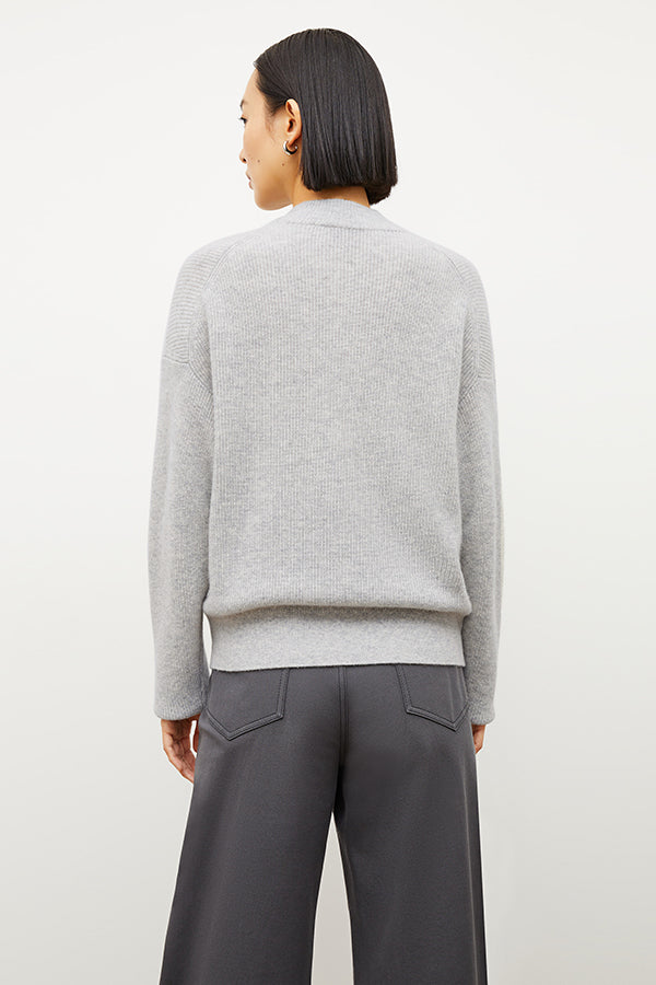 Premium Cashmere Sweater for Women - Soft Light Heather Gray Pullover | Cozy Winter Wear & Casual Office Outfit