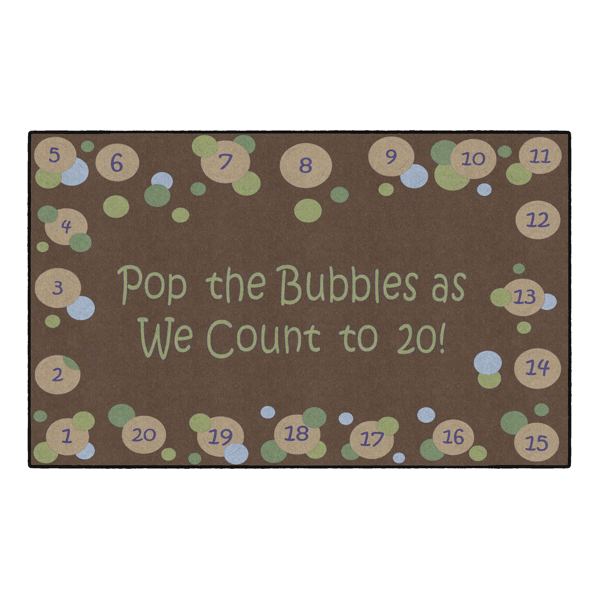 Washable Pop The Bubbles Rug 5x8 Feet - Soft Non-Slip Kids Play Mat for Nursery, Playroom & Living Room - Earth Tone Modern Home Decor