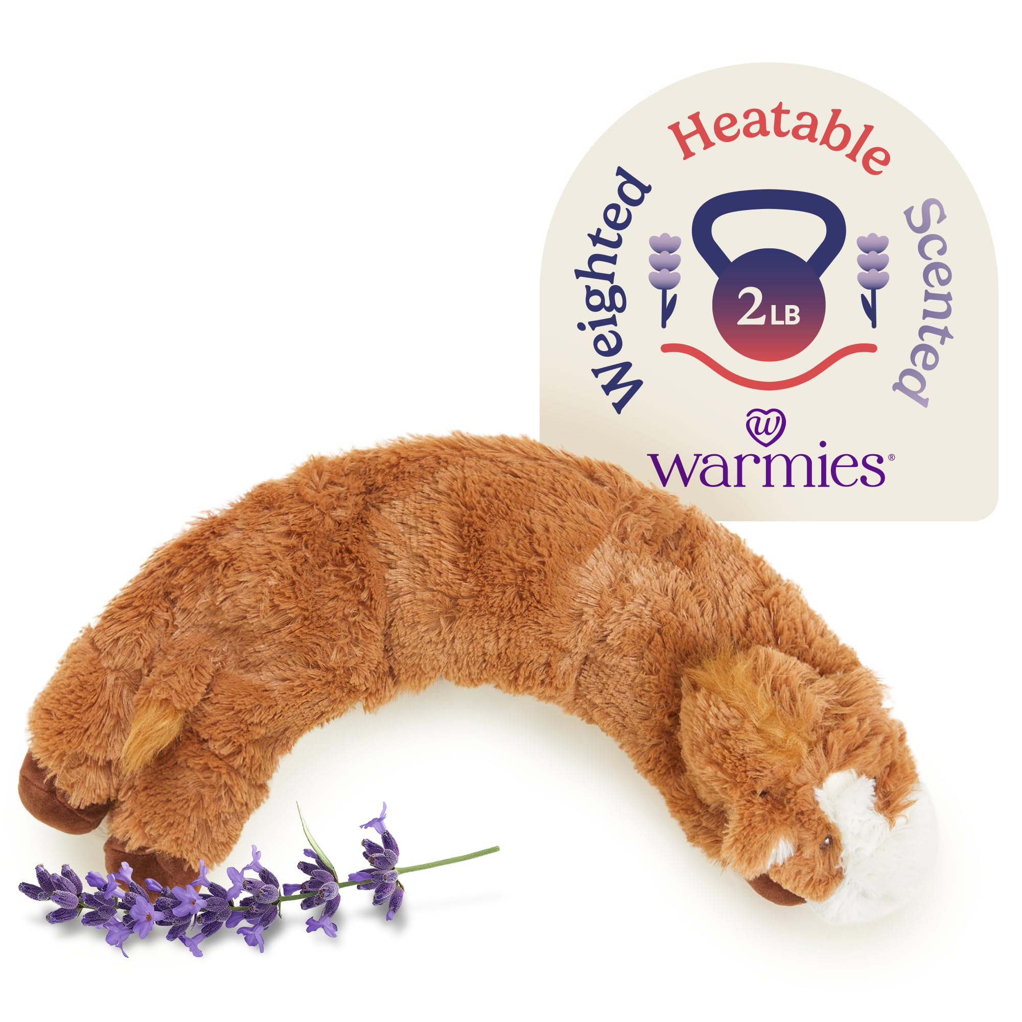 Warmies Microwavable Neck & Shoulder Wrap - Heating & Cooling Plush Pad for Pain Relief & Relaxation - Weighted Lavender Scented Heat Therapy - Microwaveable Neck Warmer for Muscle Aches & Stress Relief - Perfect for Office, Travel & Home Use - Horse Design
