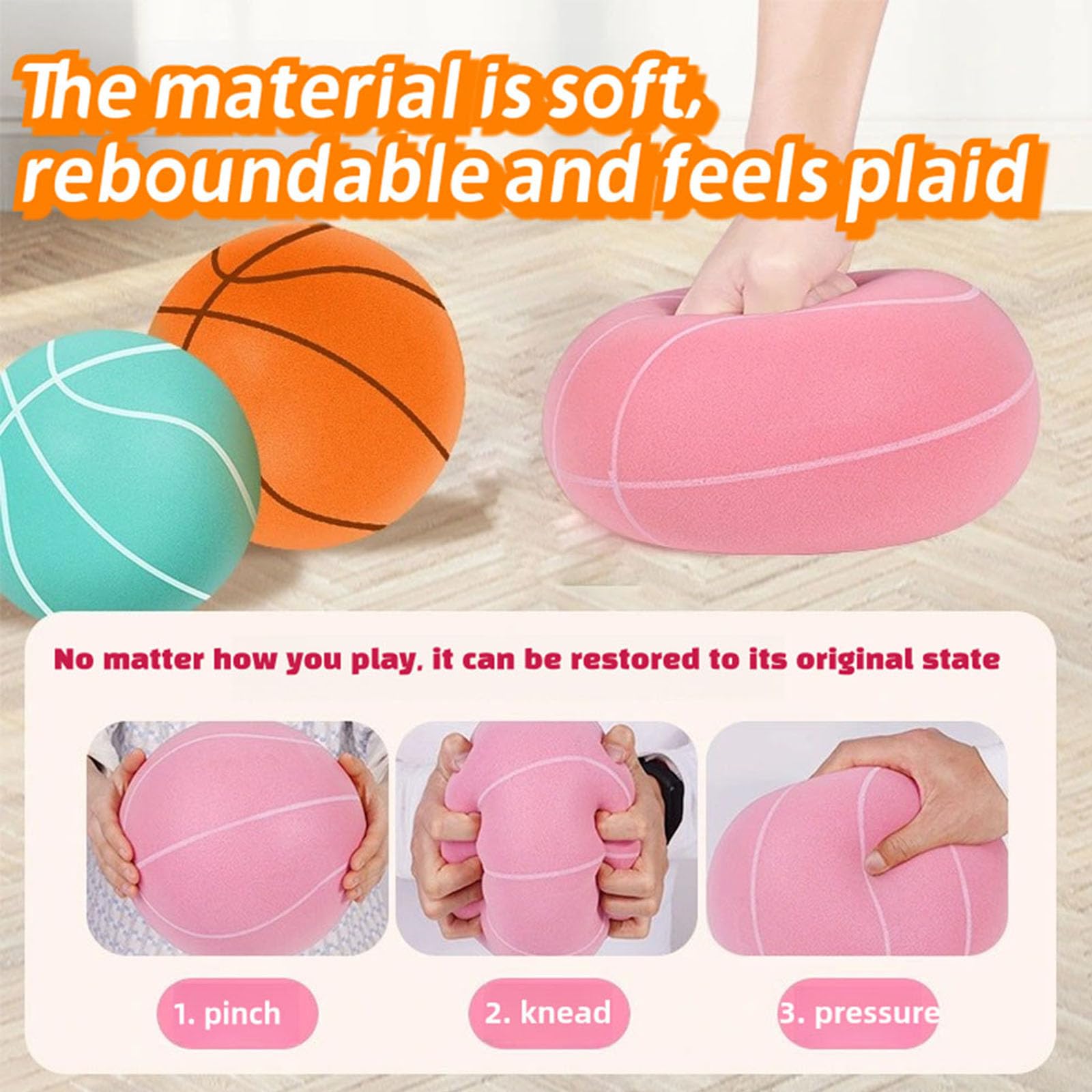 **Silent Basketball - Size 3/5/7 - Noiseless Indoor Dribbling Ball, High-Density Quiet Basketball for Youth & Adults - Perfect for Home, Gym, or Apartment Practice**