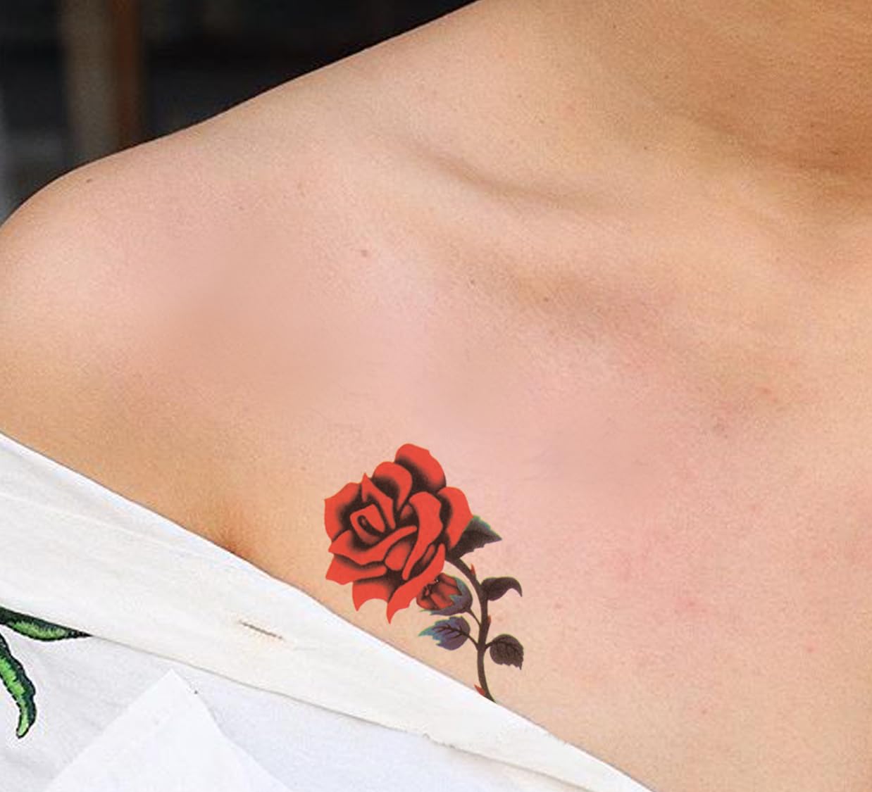 Waterproof Temporary Tattoo Stickers for Men & Women - 3D Realistic Flowers, Butterflies, Stars, Angels, Wolves & Armband Designs (60mmX105mm) | Perfect for Parties, Costumes & Body Art