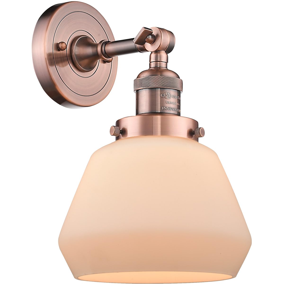 Innovations 201F-AC-G171-LED Semi-Flush Mount Ceiling Light Fixture - Antique Copper Finish, Energy Efficient LED Lighting for Bedroom, Living Room & Hallway