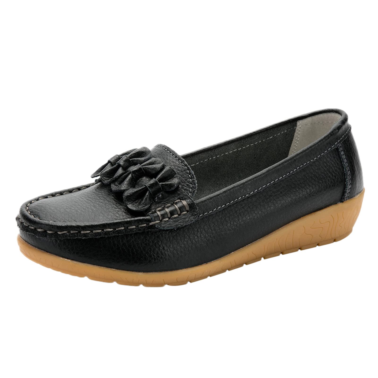 RUIY Women's Slip-On Loafers - Comfortable Walking & Driving Shoes - Casual Flat Dress Shoes for Women & Men in Brown - Perfect for Office, Travel & Everyday Wear