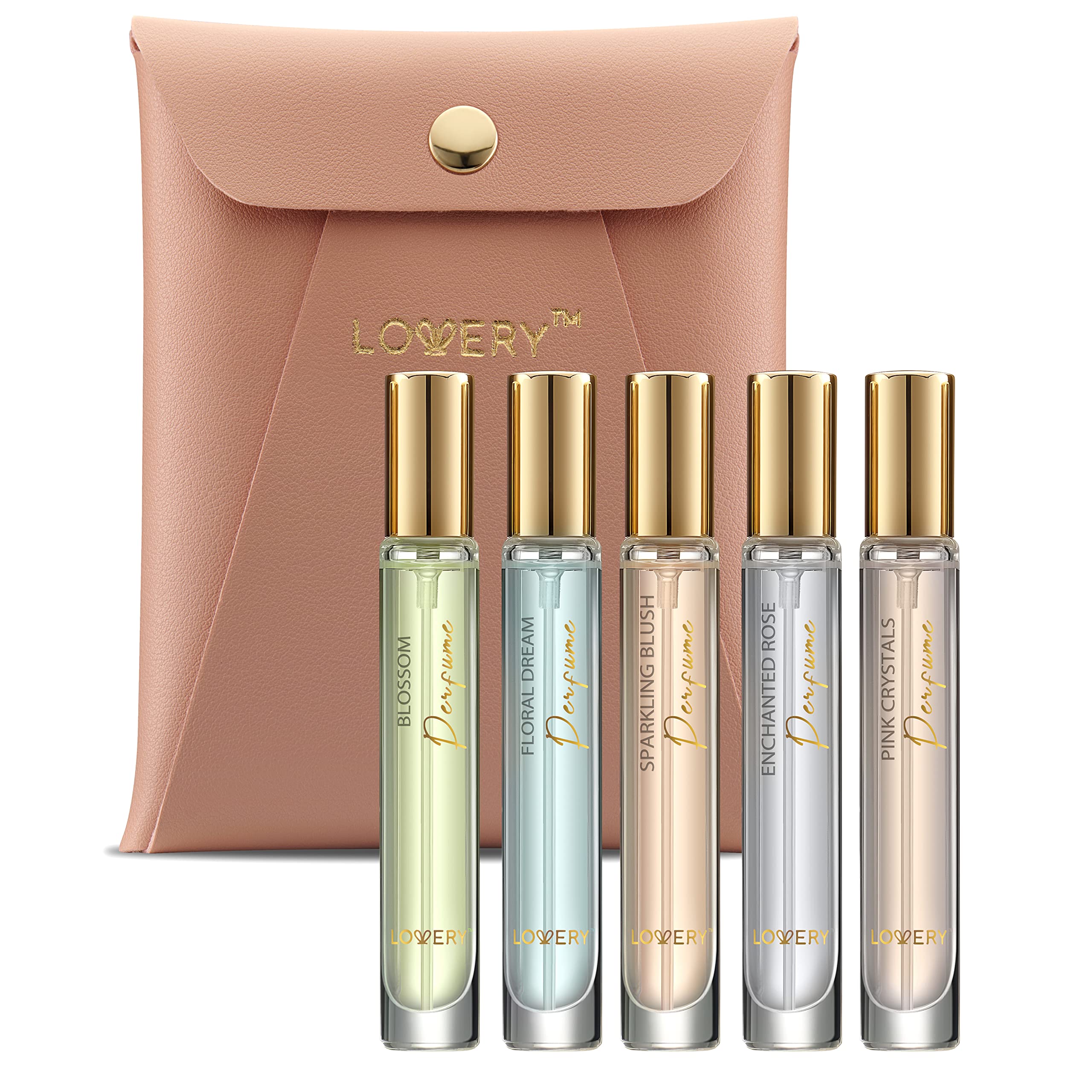 Mini Perfume Gift Set for Women - 5 Pack Assorted Floral Fragrances (10ml Each) | Eau de Toilette & Parfum Sampler | Perfect Birthday Gift, Travel Size Perfumes for Daily Wear, Date Nights & Special Occasions