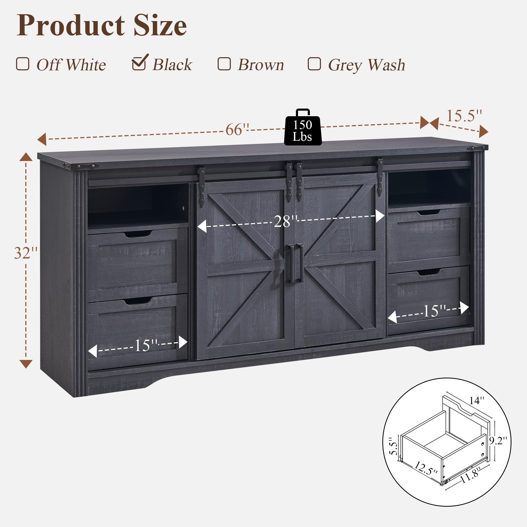 Farmhouse TV Stand for 75+ Inch TVs - 32