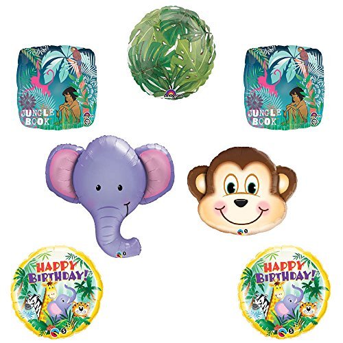 The Jungle Book Elephant & Monkey Birthday Balloon Decorations - Mayflower Party Supplies for Kids Jungle Theme Celebrations