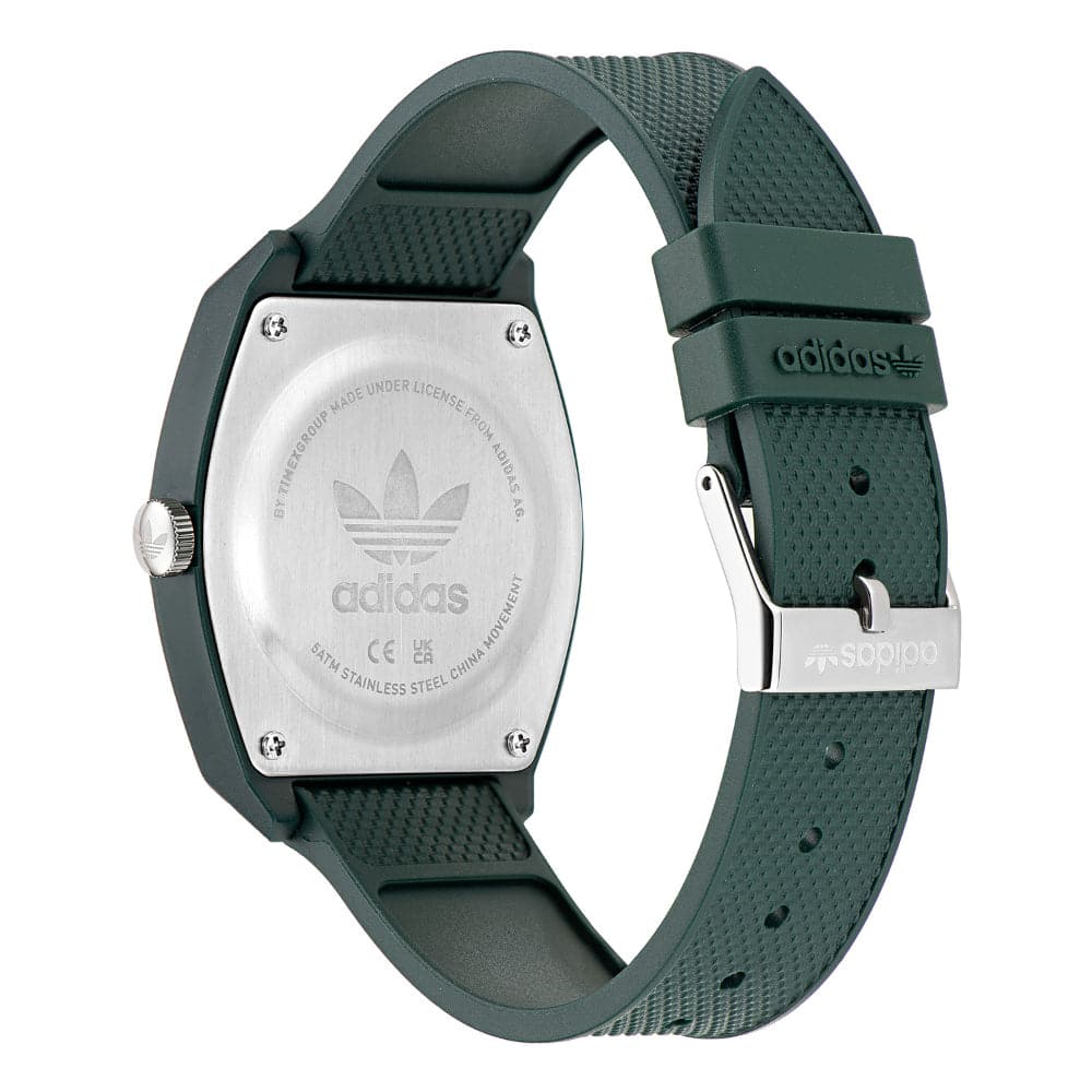 Adidas Analog Unisex Watch - Black Dial, Green Resin Strap (Model AOST22566) | Stylish & Durable for Everyday Wear, Sports & Casual Outfits
