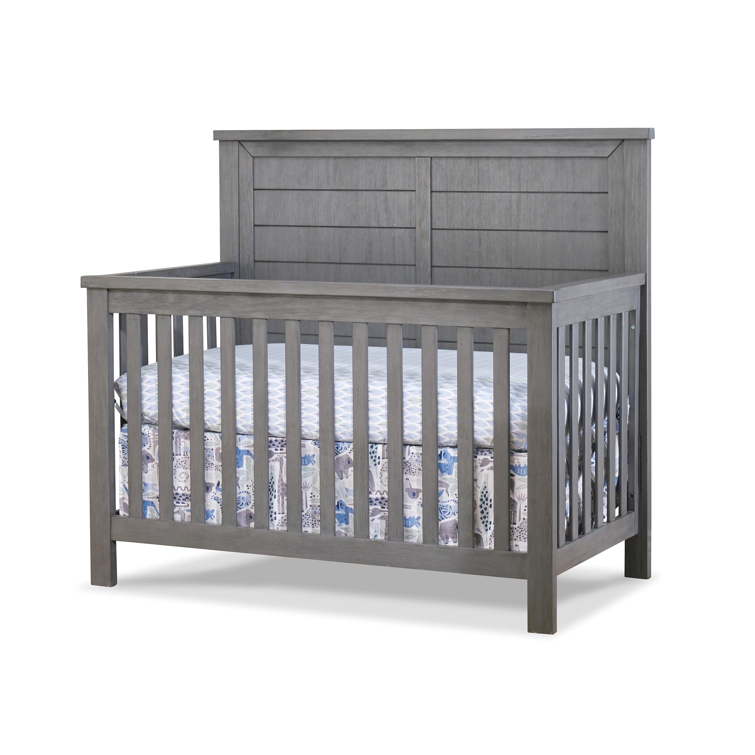 Sorelle Furniture Westley 4-in-1 Convertible Baby Crib - Classic Wooden Crib with Non-Toxic Finish | Toddler Bed & Daybed Conversion | Safe Nursery Furniture for Newborns & Kids (Grigio) - Perfect for Modern Nurseries & Children's Bedrooms