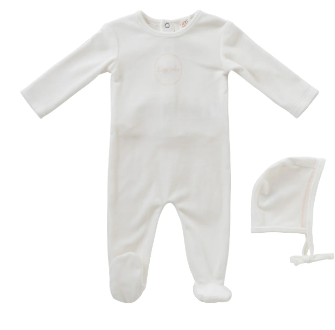 KIPP Spring Stretchie with Bonnet for Newborn to 6 Months - Soft Baby Bodysuit & Hat Set for Cozy Sleep, Playtime & Photo Shoots
