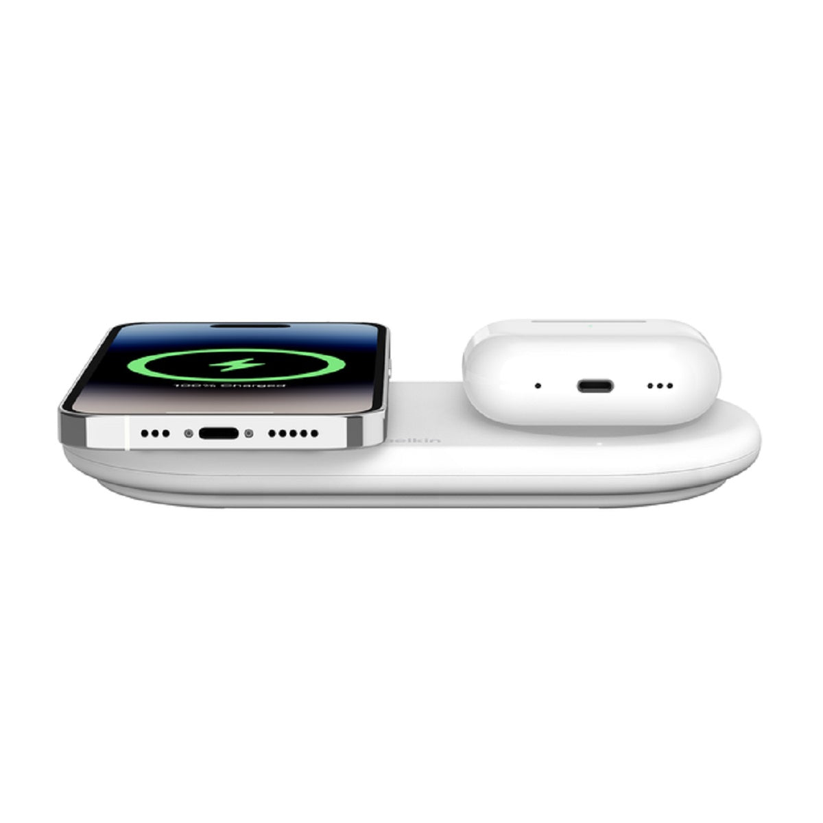 Belkin BoostCharge Pro Qi2 15W 2-in-1 Magnetic Wireless Charging Pad - Fast Charging for iPhone & Android - Perfect for Home, Office & Travel