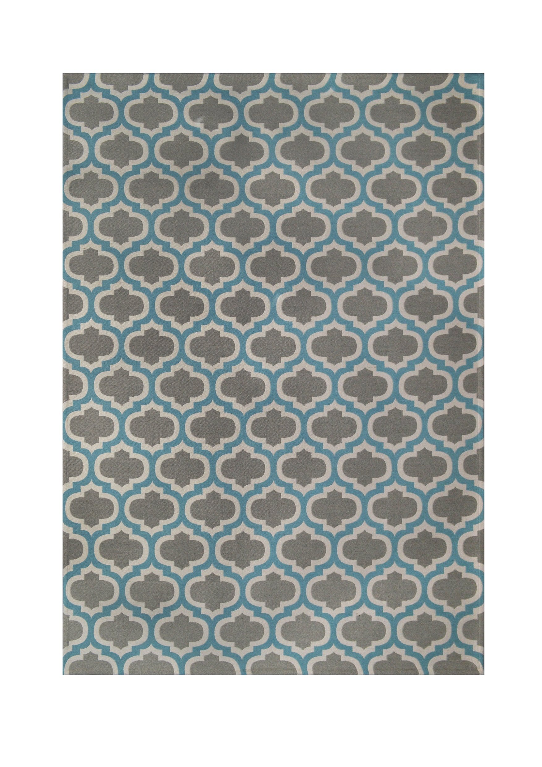 Livingston Home Area Rug 7x10 Feet - 100% Polyester Soft Aqua Blue Rug for Living Room, Bedroom & Office - Non-Slip Comfortable Floor Mat for Home Decor