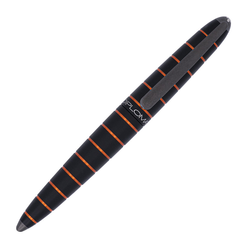 Premium Diplomat Elox Rollerball Pen - Black & Orange Luxury Writing Instrument for Business Professionals, Gift Giving & Everyday Use