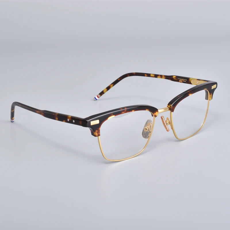 Stylish Black Unisex Full Rim Browline Square Acetate Eyeglasses BM BT711 - Perfect for Work, Reading & Fashion Accessories