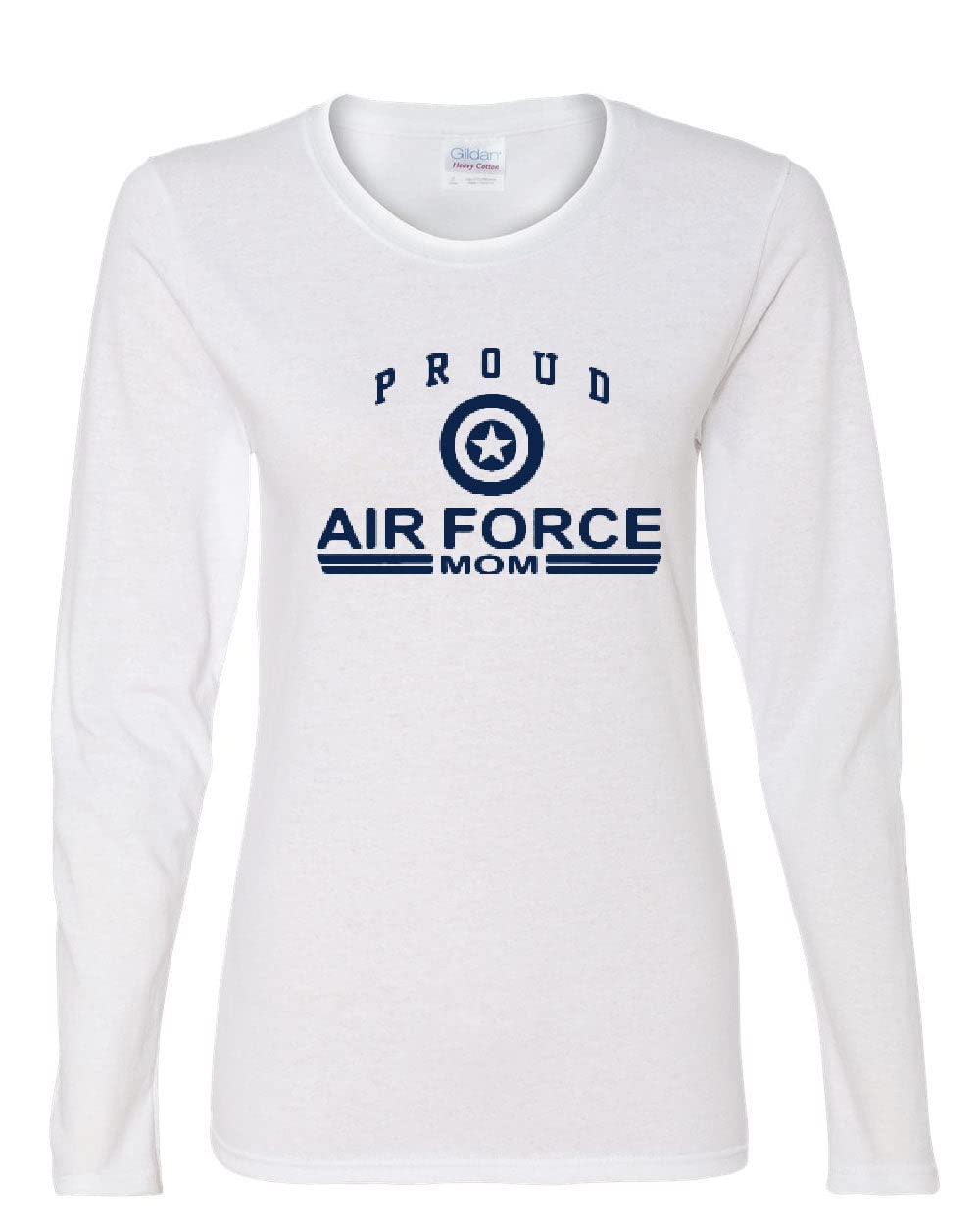 Proud Air Force Mom Long Sleeve T-Shirt - Military Apparel for Air Force Parents - Perfect for Military Events, Family Gatherings & Showing Support