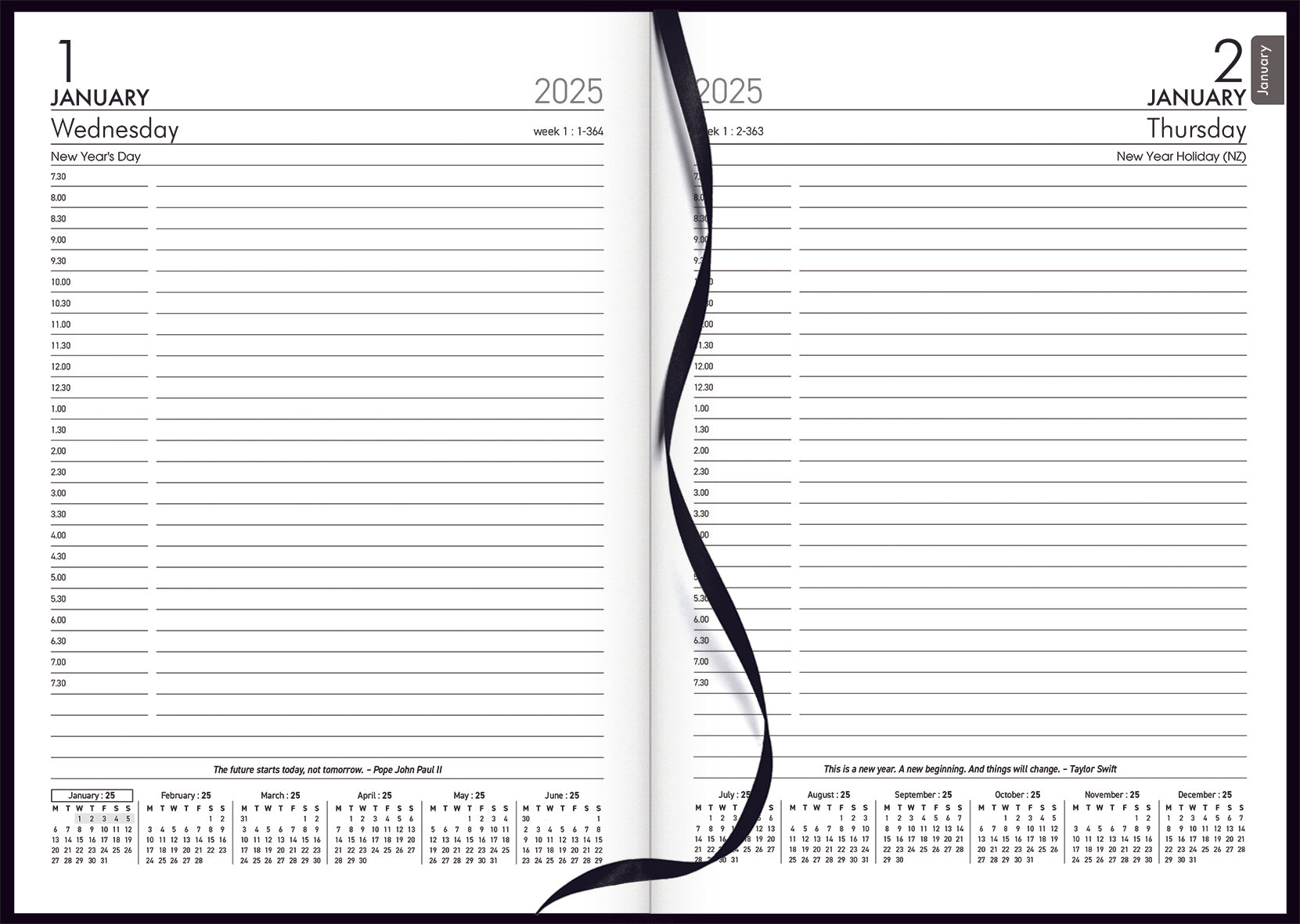 2025 Collins Windsor A51 Daily Planner - Day to Page Diary, 148mm x 210mm Black Hardcover | Perfect for Business Professionals, Students & Personal Organization