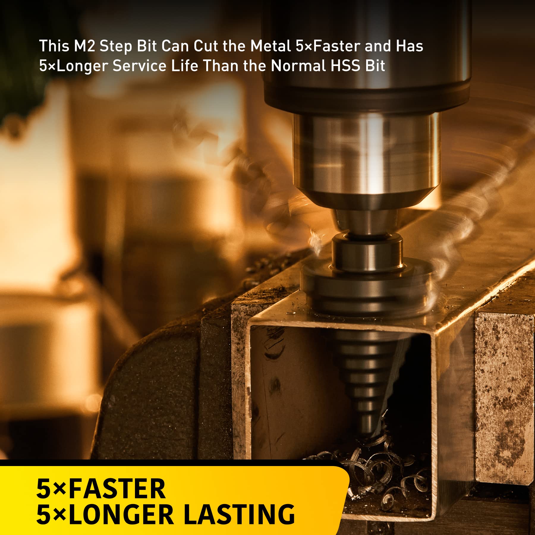 5PCS M2 Step Drill Bit Set - 50 Sizes HSS Unibit (1/8