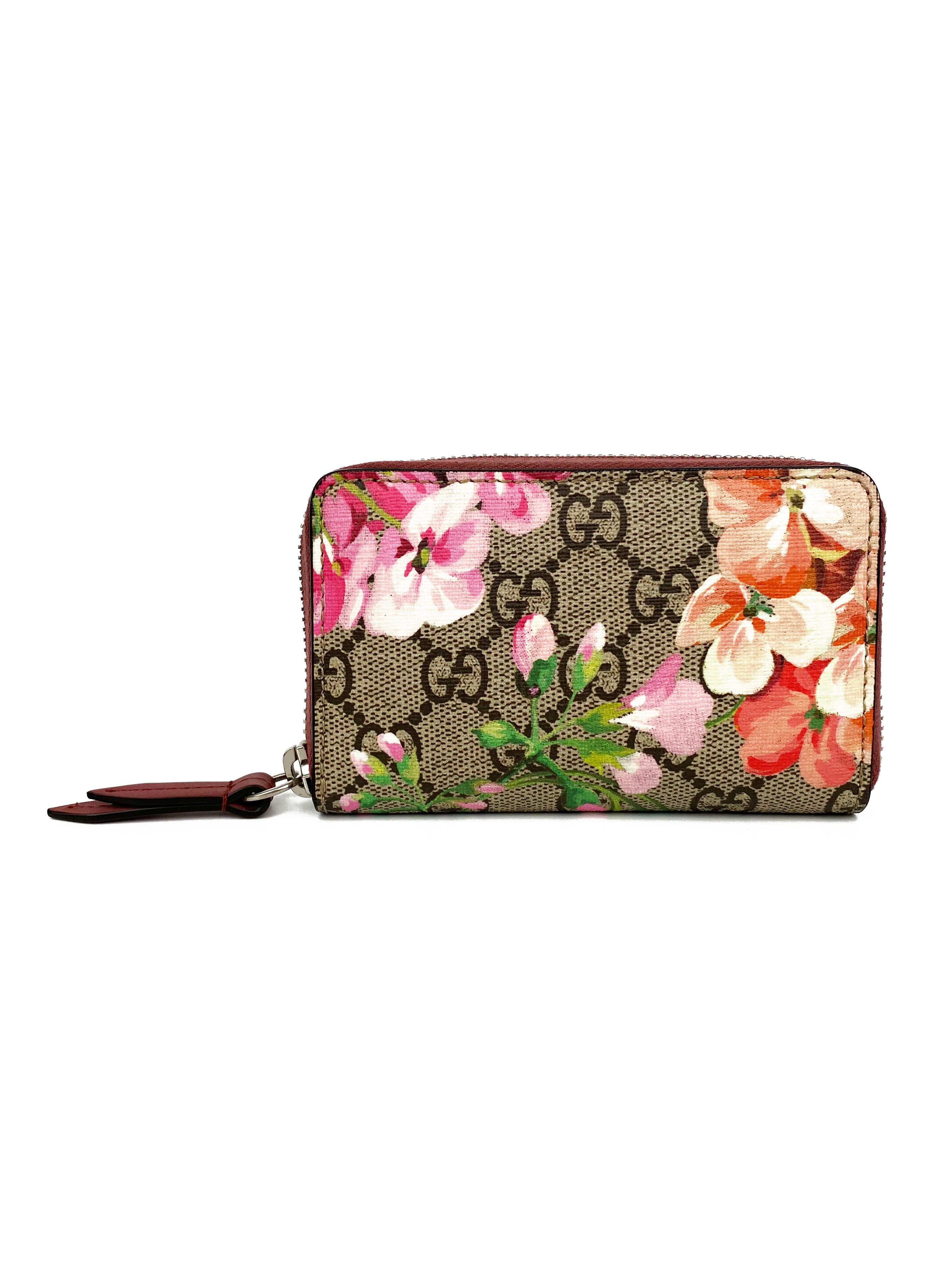 Gucci GG Supreme Blooms Card Holder Wallet - Stylish & Compact for Women | Perfect for Everyday Use, Travel & Gifting