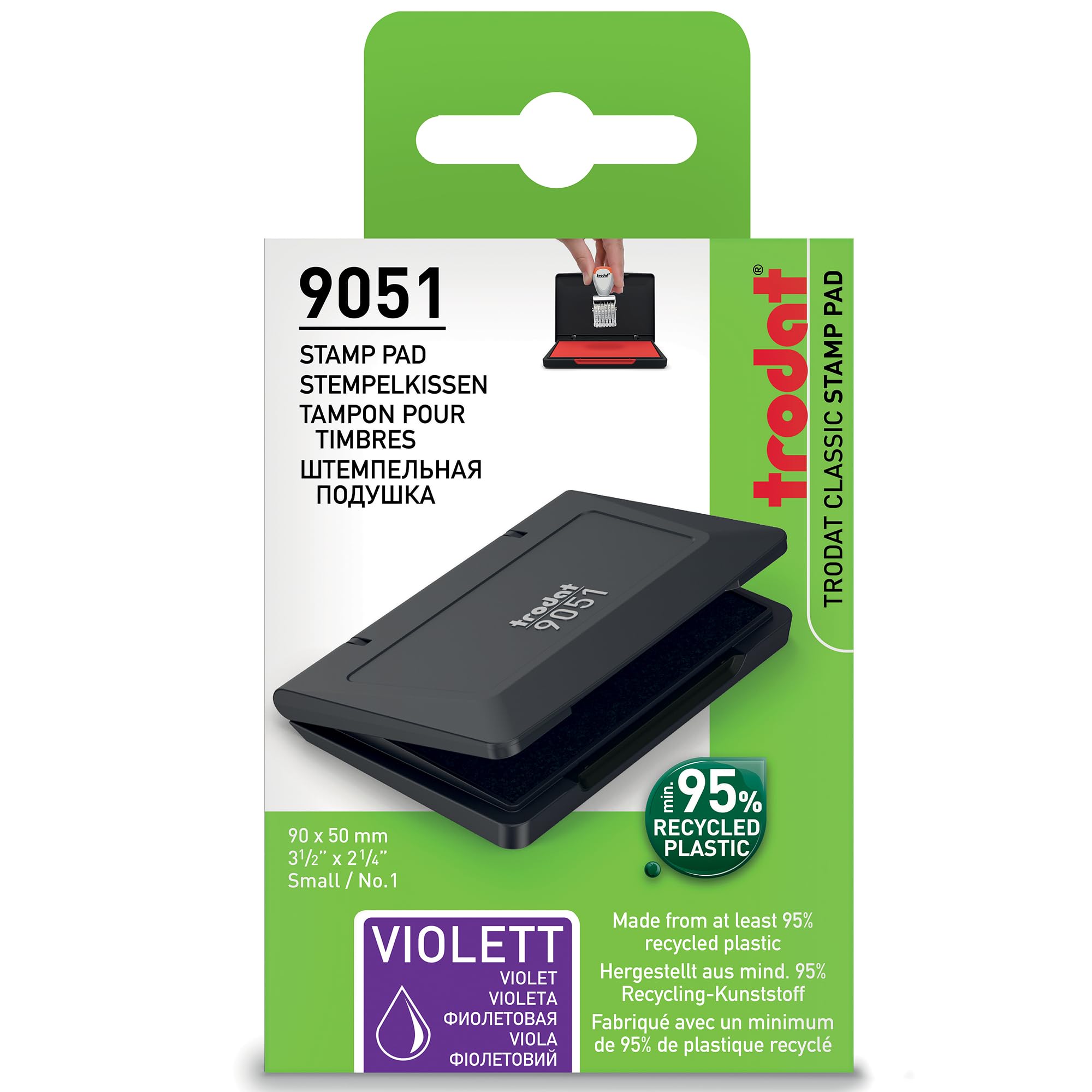 Trodat 9051 Purple Ink Stamp Pad for Business - Self-Inking, Durable & Mess-Free - Perfect for Office Documents, Contracts & Notary Use