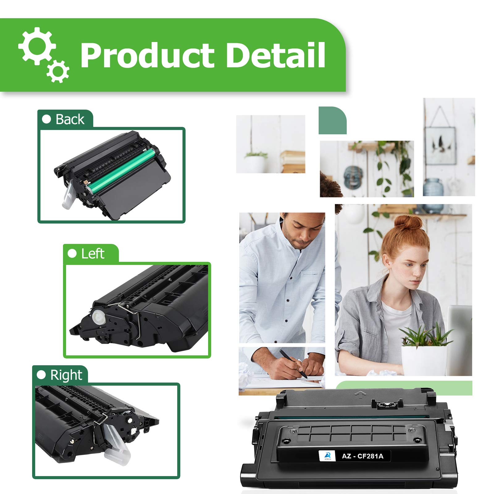 Aztech Compatible Toner Cartridge Replacement for HP 81A CF281A 81X CF281X - High Yield Black Toner (4-Pack) - Works with HP Enterprise MFP M605 M604 M604N M604DN M605N M605DN M605X M630 M606 M630h M630dn M630z Printers - Perfect for Office & Home Printing Needs