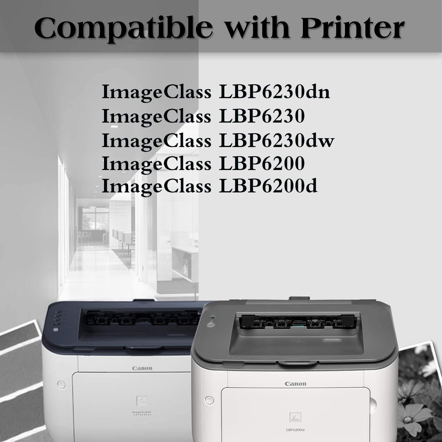 1 Pack Black Compatible Toner Cartridge Replacement for Canon 126 CRG126 - Works with ImageCLASS LBP6230dw & LBP6200d Printers - High Yield Printing for Office & Home Use