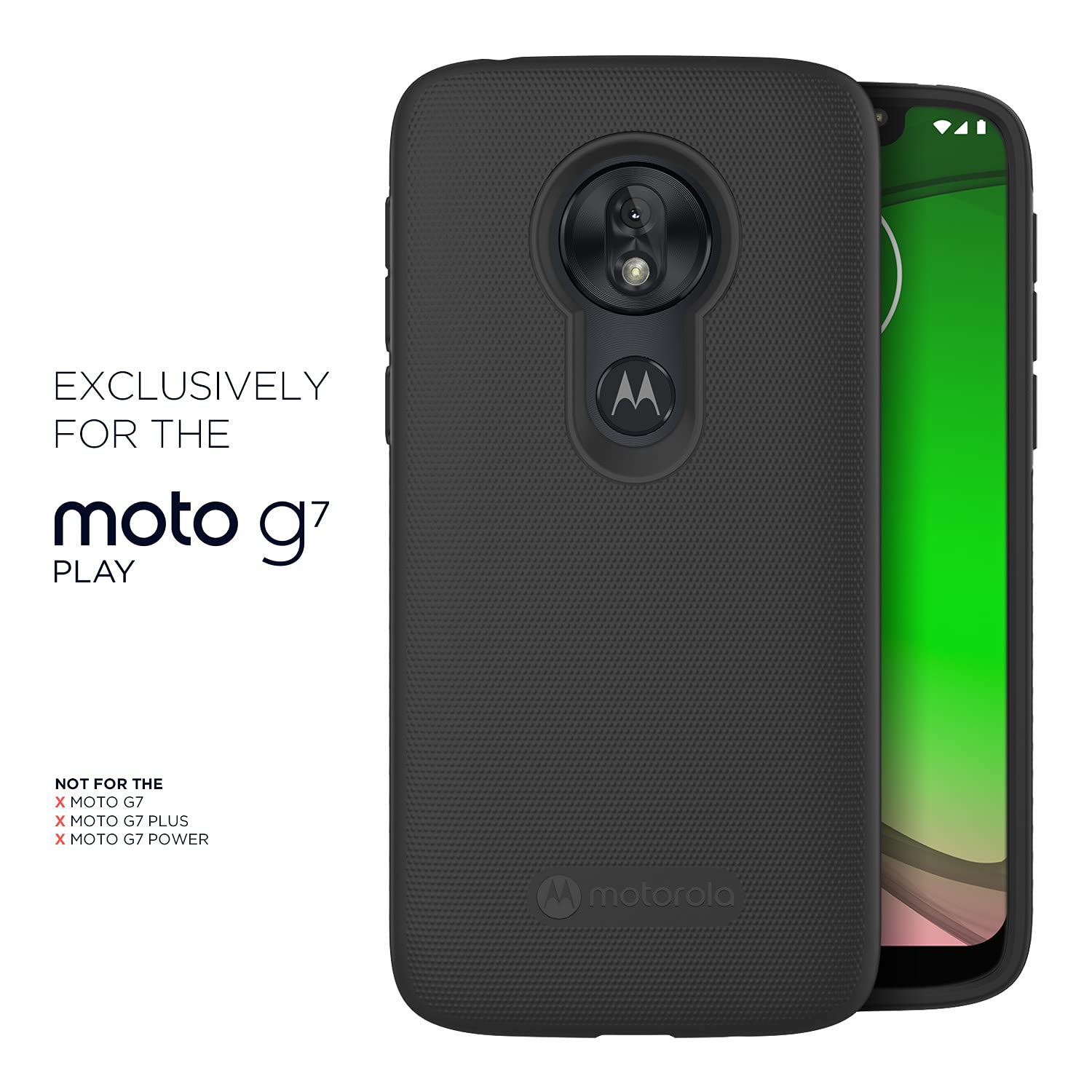 Motorola Moto G7 Play/G7 Optimo Protective Case - Black | Shockproof Slim Fit Cover for Enhanced Grip & Drop Protection | Ideal for Everyday Use, Travel & Outdoor Activities