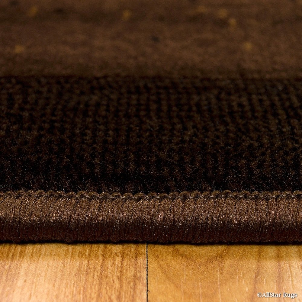 Allstar 8x10 Chocolate and Mocha Modern Machine Carved Area Rug - Espresso & Ivory Abstract Design Runner (7'9