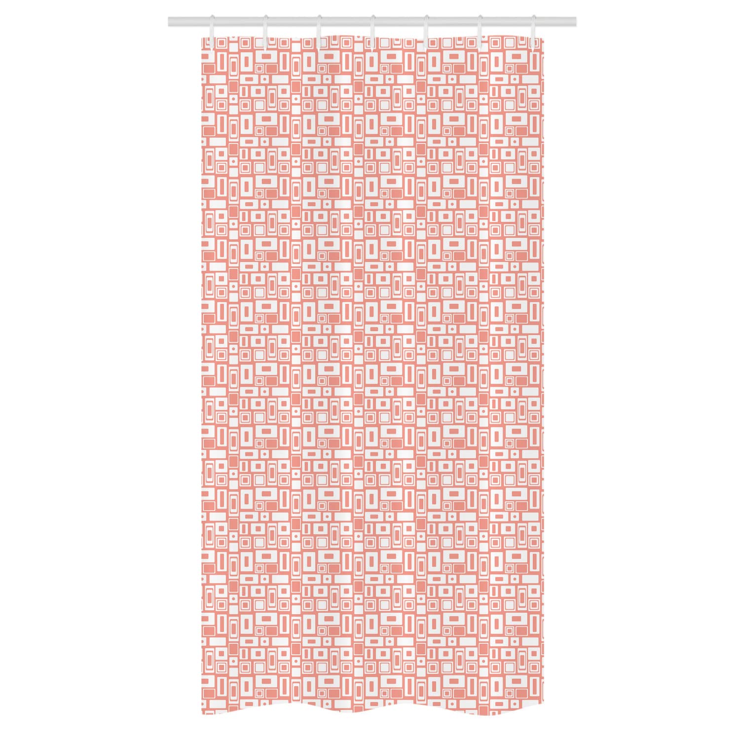 Ambesonne Geometric Stall Shower Curtain - Modern Abstract Art with Rectangles & Dots Pattern, 36x72 Inch Bathroom Decor Set with Hooks in Blush & White | Perfect for Contemporary Homes & Spa-Like Bathrooms