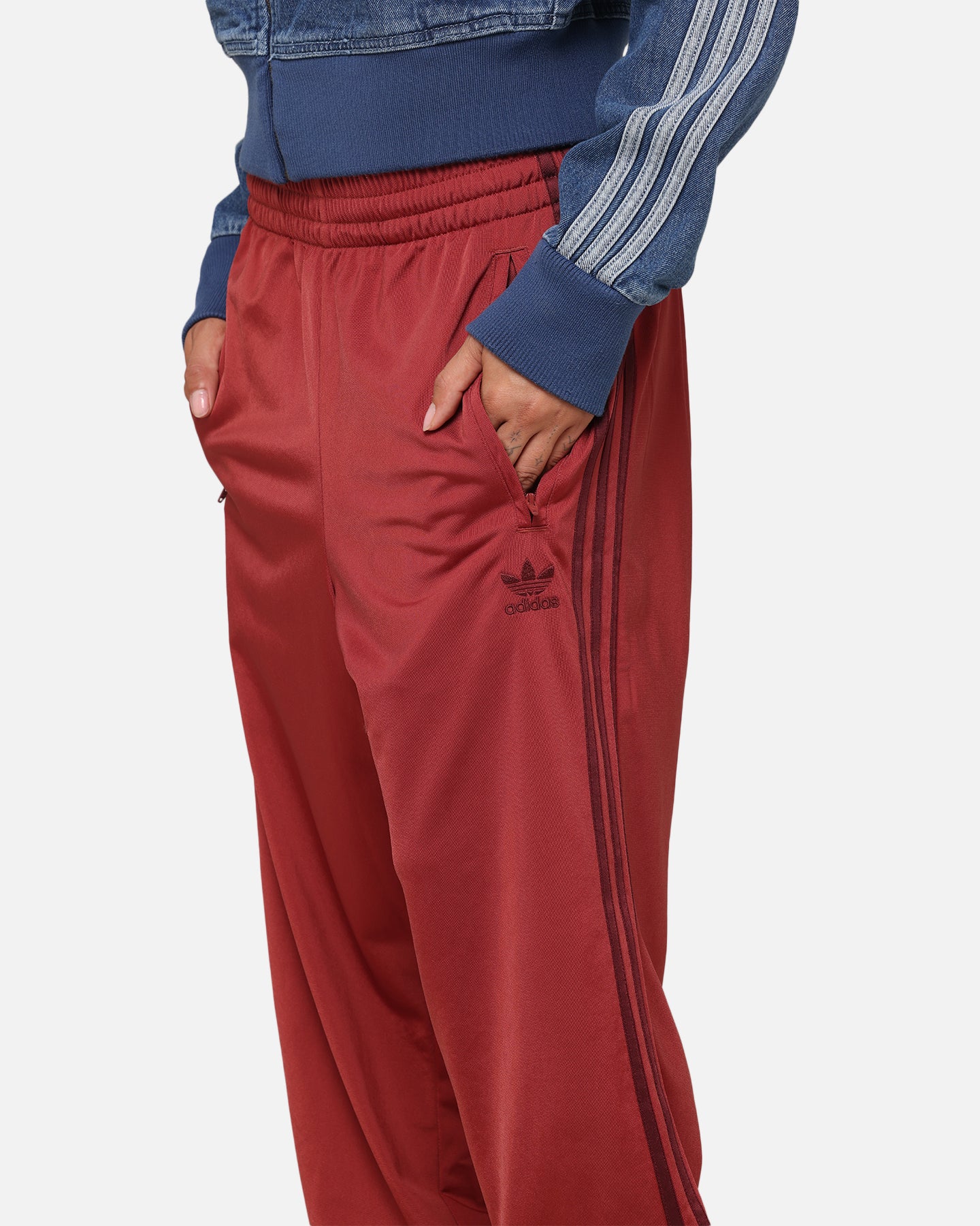 Adidas Firebird Track Pants for Women - Ruby Red Athletic Joggers for Running, Gym & Casual Wear