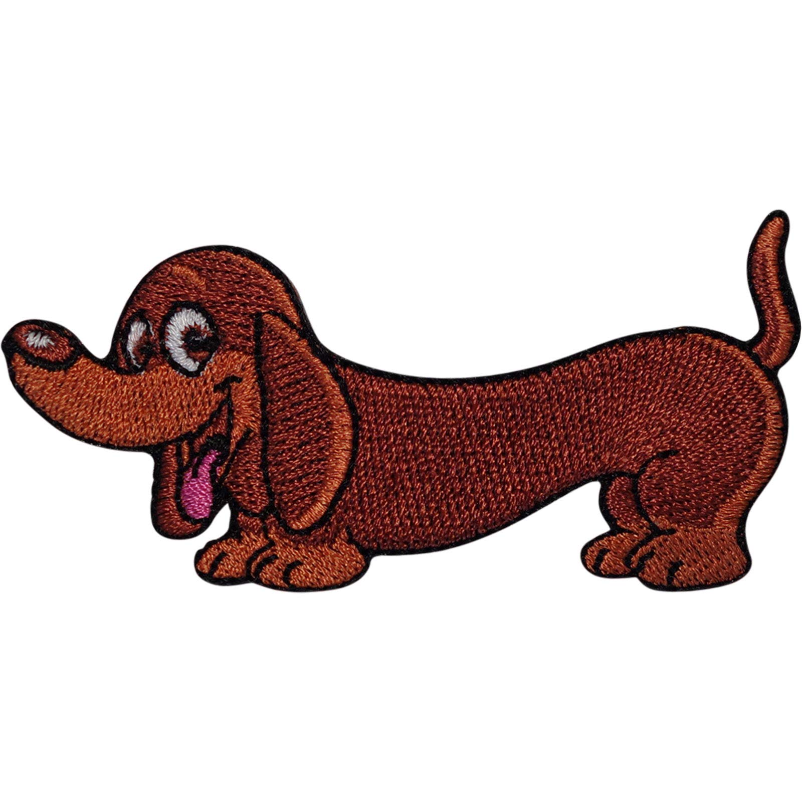 Dachshund Embroidered Patch - Iron On & Sew On Sausage Dog Badge for DIY Crafts, Jackets, Backpacks & Hats