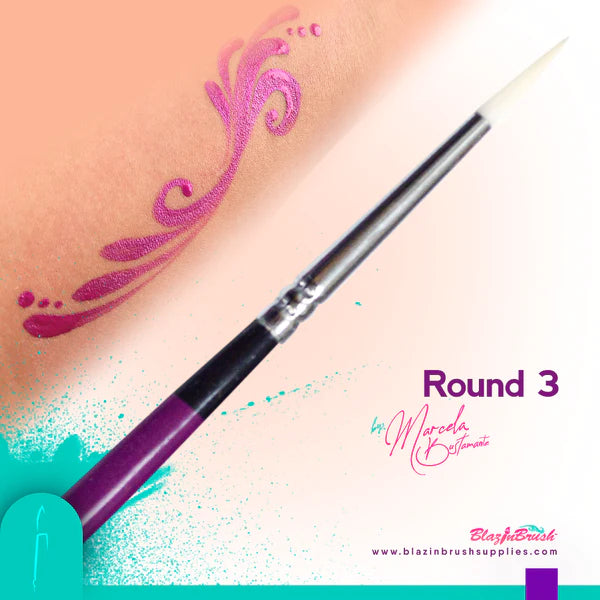 Blazin Brush Round 3 - Professional Round Hair Brush for Smoothing & Styling - Perfect for Salon, Home Use & Travel - Creates Sleek, Frizz-Free Hair