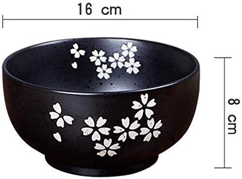 Premium Japanese Black Ceramic Ramen Bowls - 8.5