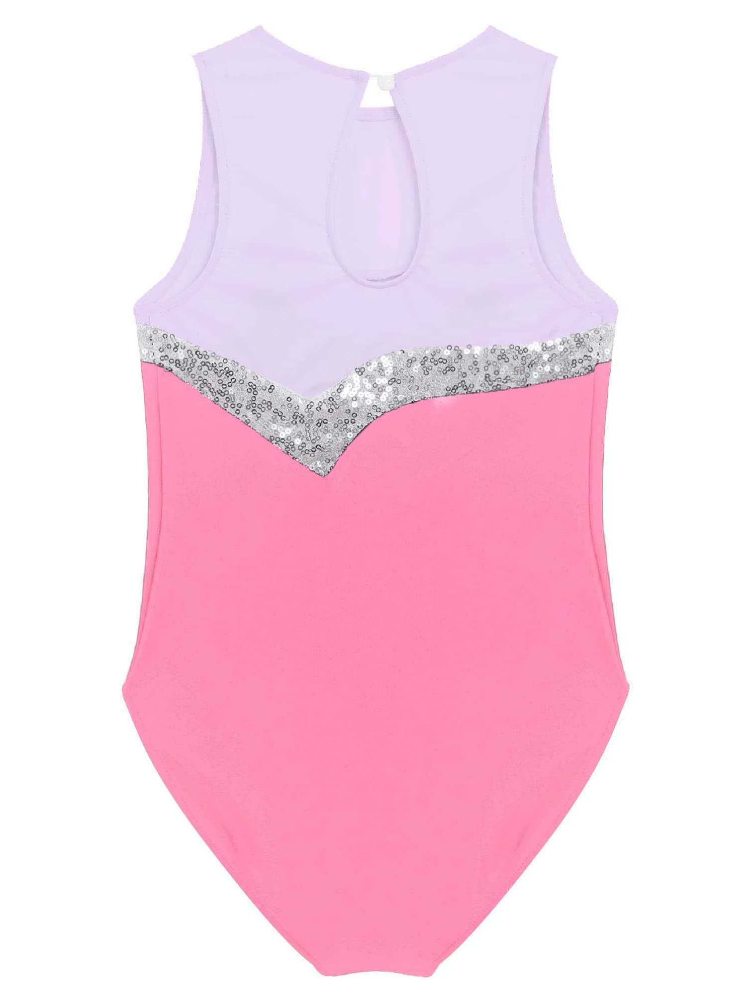 Girls Sleeveless Gymnastics Leotard - Ballet Dance Outfit with Pattern Print - Athletic One-Piece Bodysuit for Gymnastics, Ballet & Dance Performance - Perfect for Recitals, Competitions & Practice