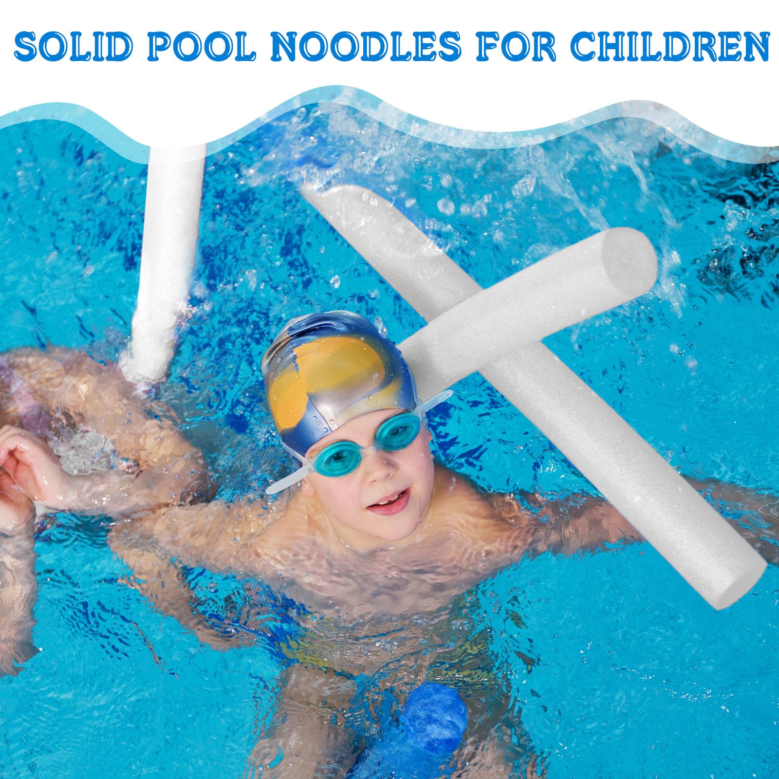 Frienda 20 Pcs Solid Pool Noodles - 1.57 x 35.83 Inch Round Tube Craft Foam for DIY Projects, Kids Swimming Pool Floats, Water Play, Party Decorations & Summer Activities
