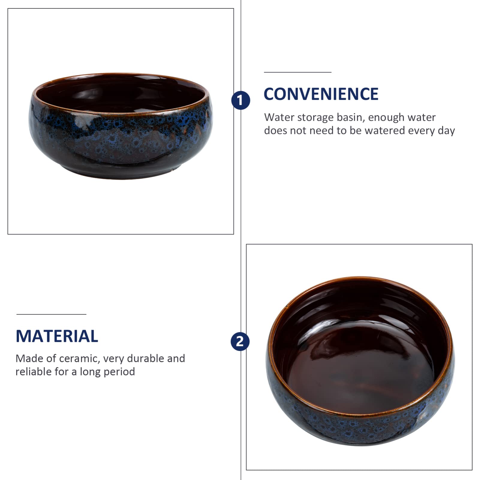 Ceramic Flower Pot for Daffodil, Narcissus & Water Lily - Housoutil Kiln-Fired Planter Bowl for Indoor & Outdoor Gardening, Home Decor & Garden Container