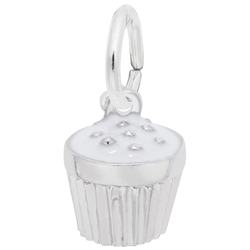 White Cupcake Charm for Jewelry Making - DIY Bracelet & Necklace Charms - Perfect for Birthdays, Gifts & Party Favors