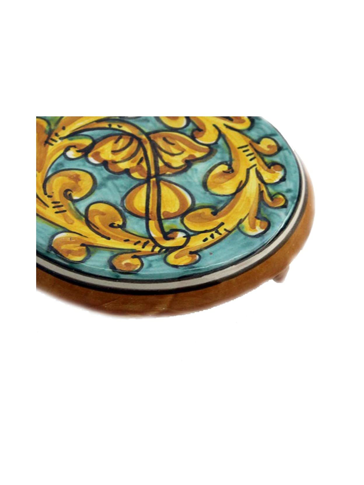 Handcrafted Sicilian Ceramic Coffee Pot - Yellow Art. 20 | Traditional Santo Stefano di Camastra Design | Perfect for Espresso, Turkish Coffee & Home Decor