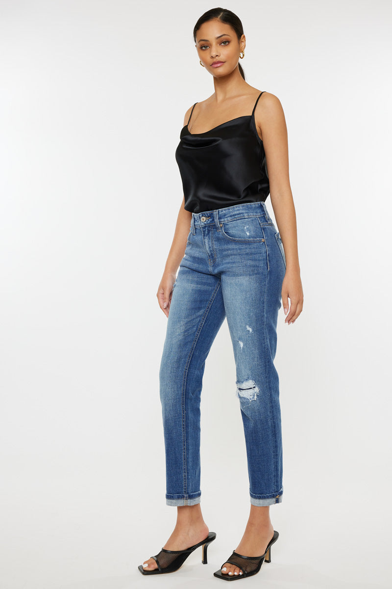 Lexington Mid Rise Boyfriend Jeans for Women - Comfortable Stretch Denim Pants - Casual & Everyday Wear - Perfect for Work, Weekend & Travel