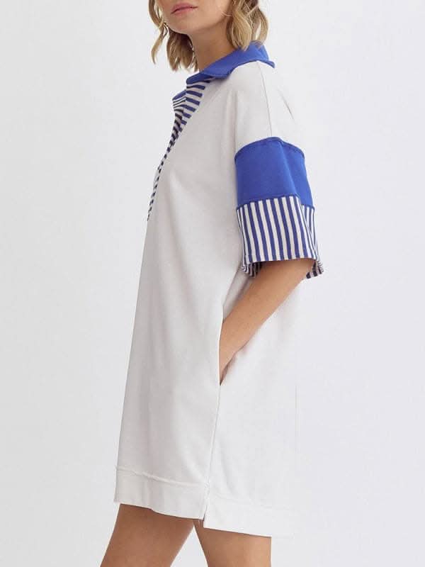 Stylish Cotton Striped Polo and Skirt Outfit Set for Women - Casual Summer Fashion for Beach, Travel and Daily Wear
