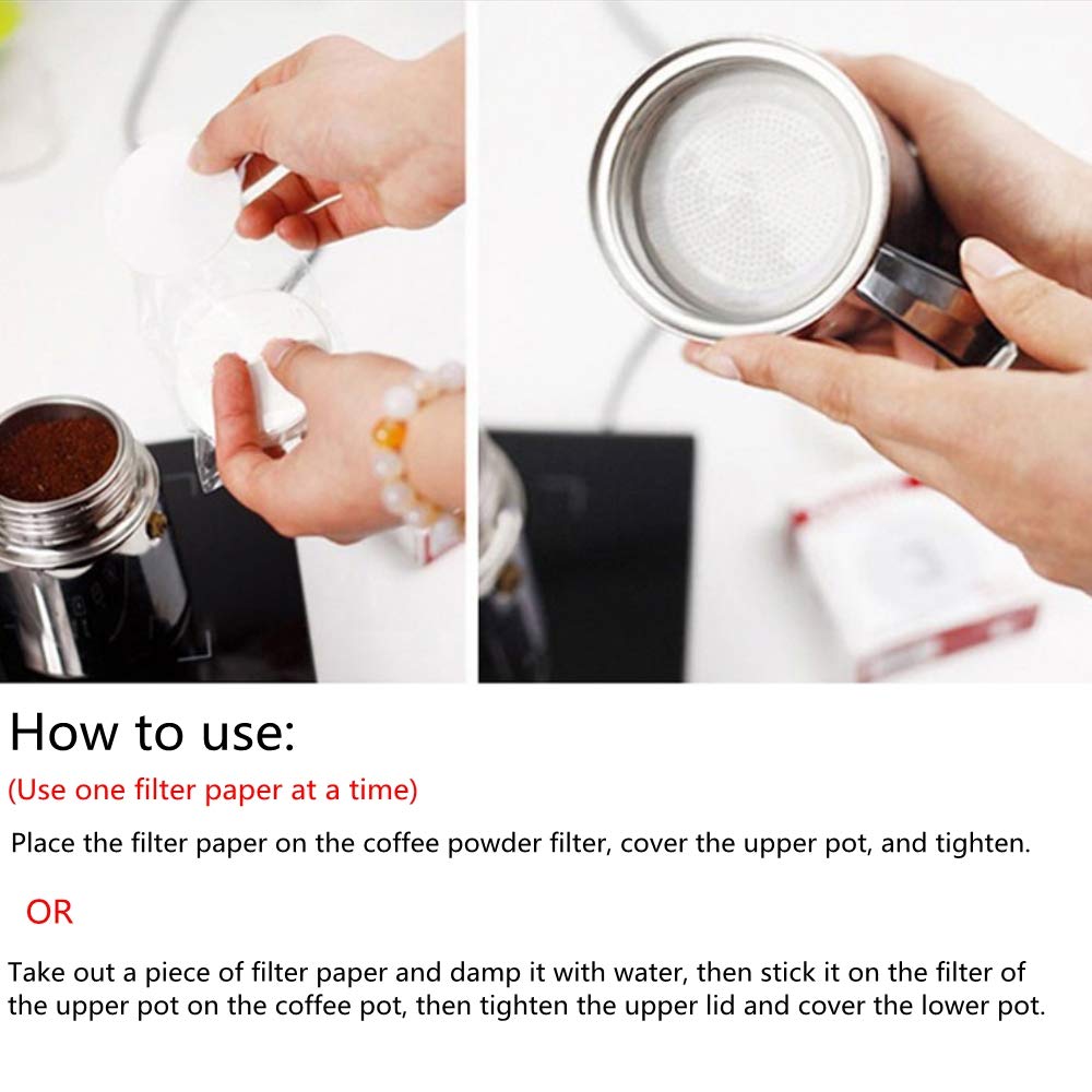 100 Pcs 60mm Coffee Paper Filters - Compatible with Drip Coffee Makers, Pour Over & Cone Brewers - Biodegradable & Unbleached for Eco-Friendly Home & Office Coffee Brewing