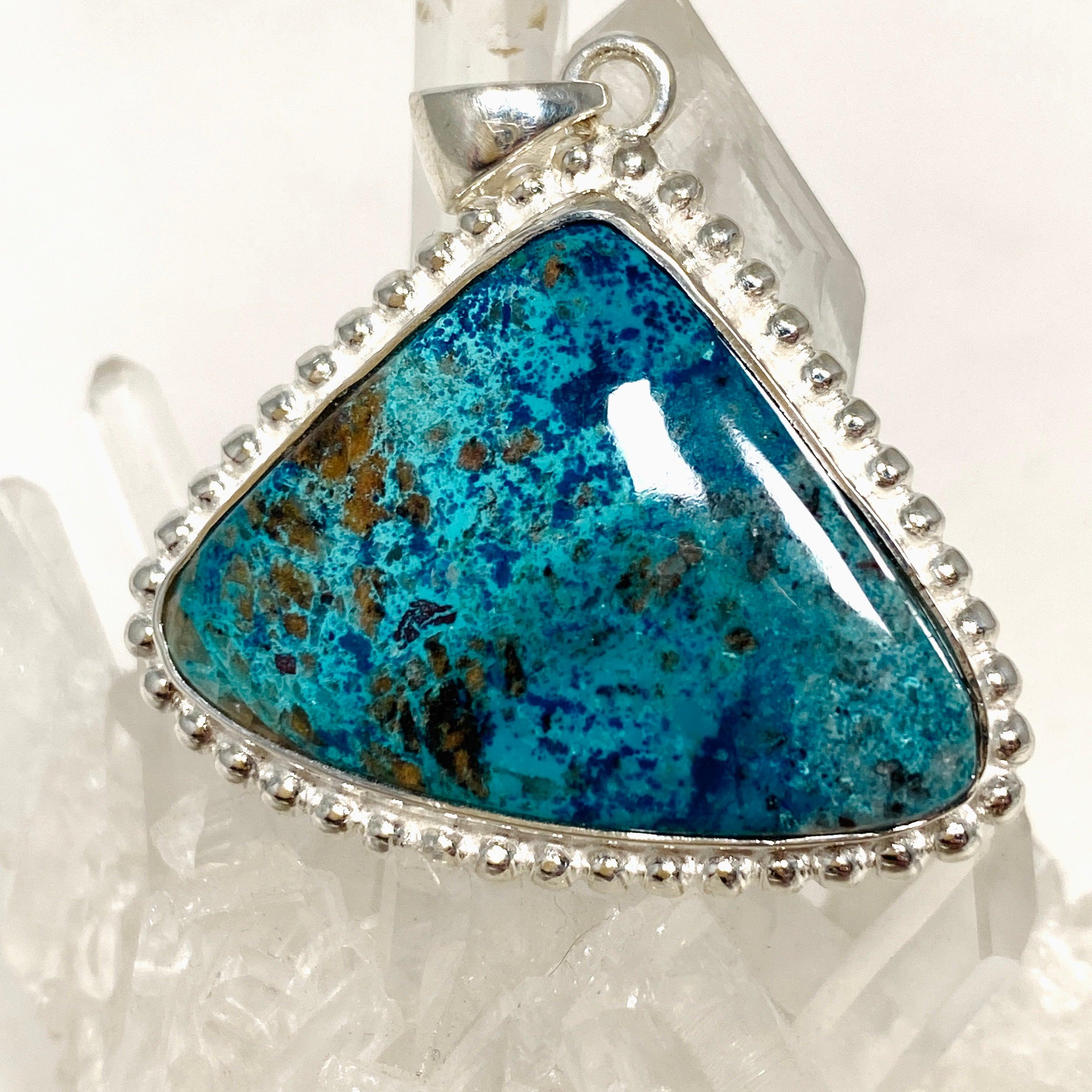 Shattuckite Teardrop Pendant Necklace in Sterling Silver - Handmade Bohemian Jewelry for Women | Perfect for Spiritual Healing, Meditation & Boho Fashion