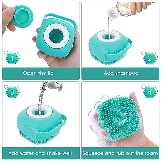 Premium Silicone Body Scrubber & Shampoo Dispenser Bath Brush - Exfoliating Massage Bath Tool for Men & Women | Perfect for Shower, Spa & Deep Cleaning