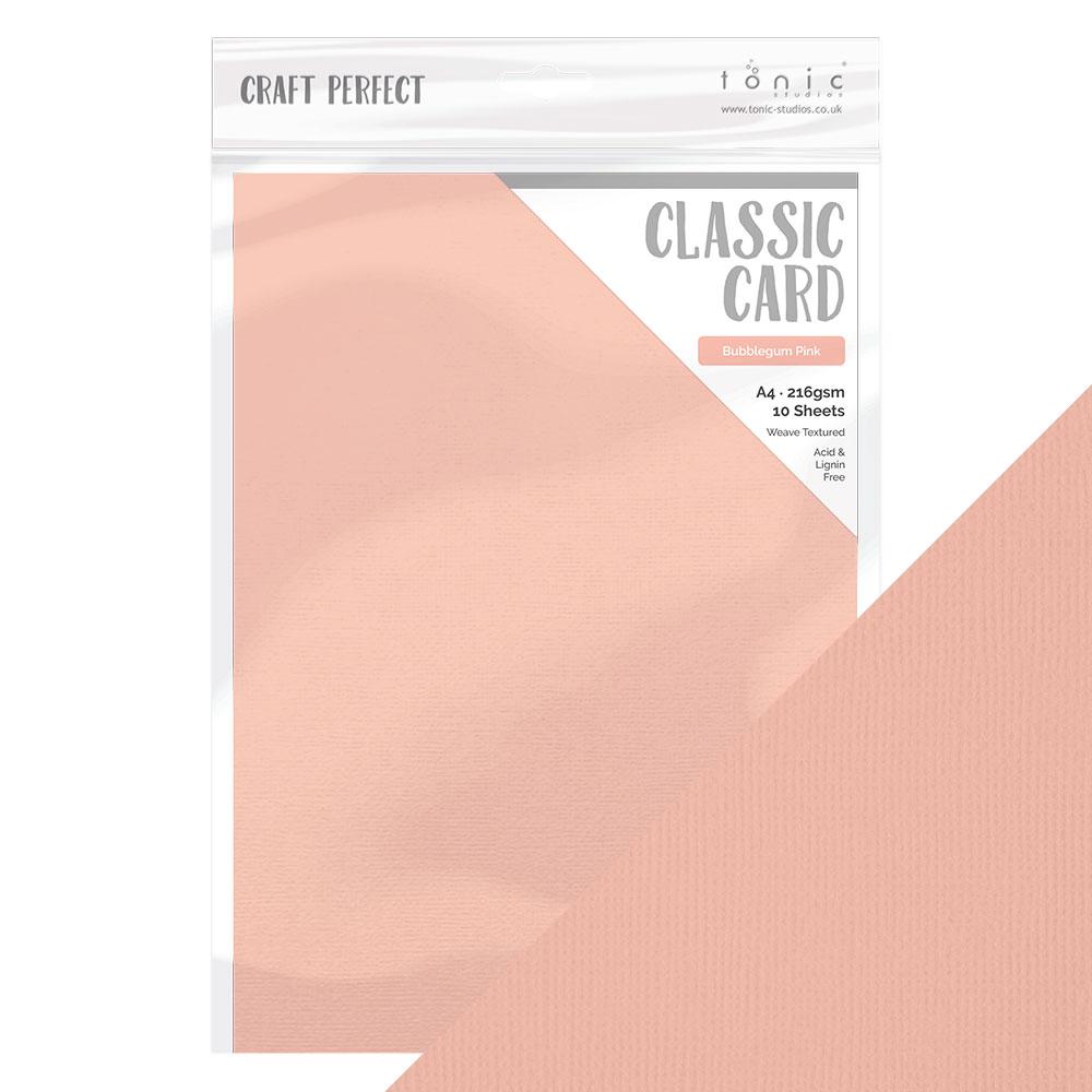 Premium Classic Cardstock - Bubblegum Pink Weave Textured A4 Paper (10 Sheets/Pack) - Perfect for Scrapbooking, Card Making & DIY Crafts